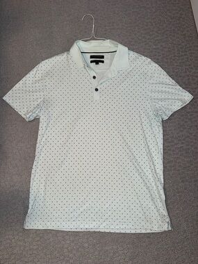 Banana Republic Light Blue Polo with Micro Dot Print